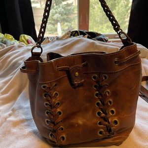 Leather bucket purse